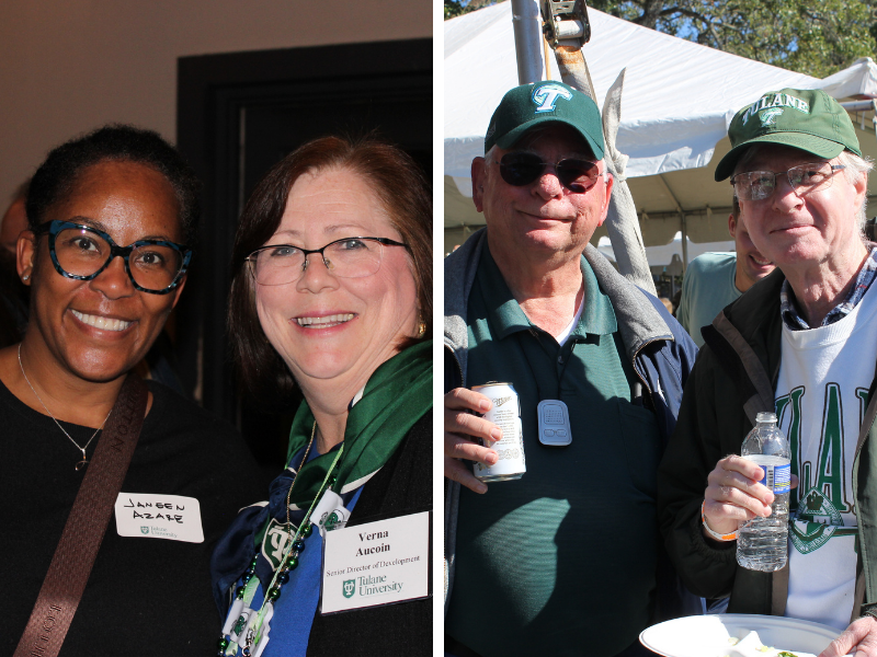 Pairs of people at homecoming pose in photographs