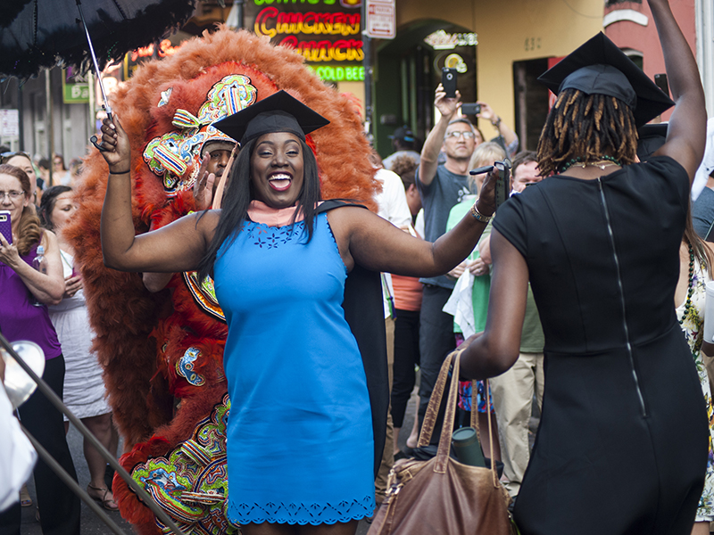 2016 Graduates dancing in second line parade