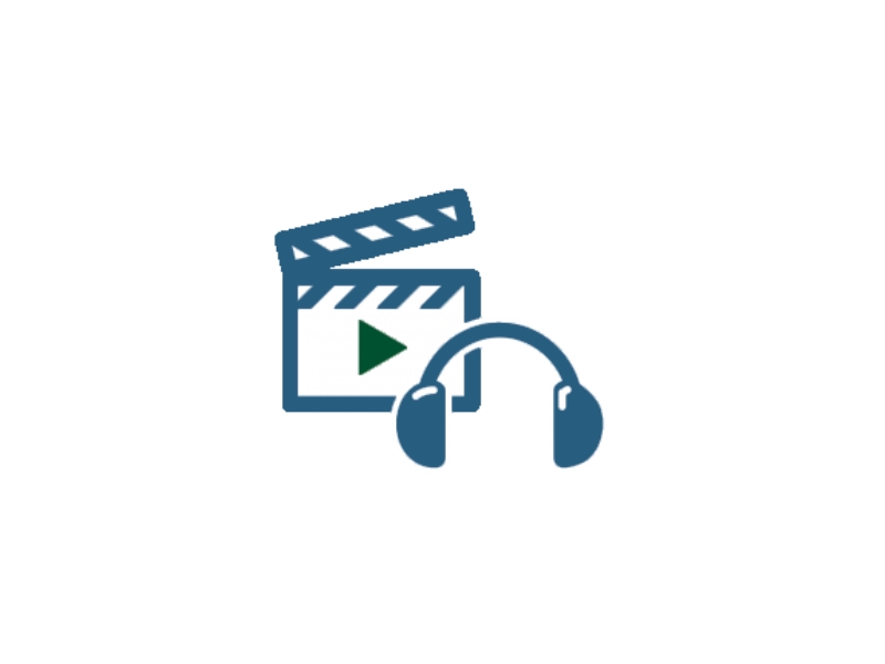 clapboard and headset icons
