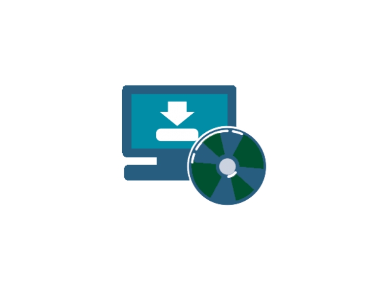 Computer monitor and CD icons