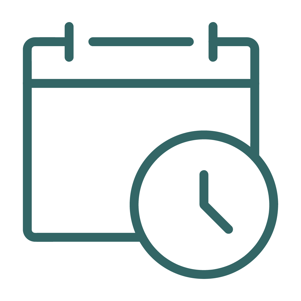 Calendar with clock icon