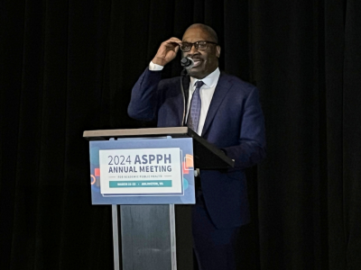 Thomas LaVeist giving his speech