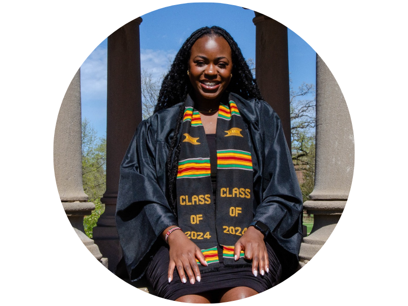 Natalie Kamau wearing her graduation regalia