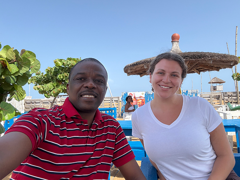 MPH student Tess Rodenberger with mentor Dr. Kokou “Happy” Agoudav