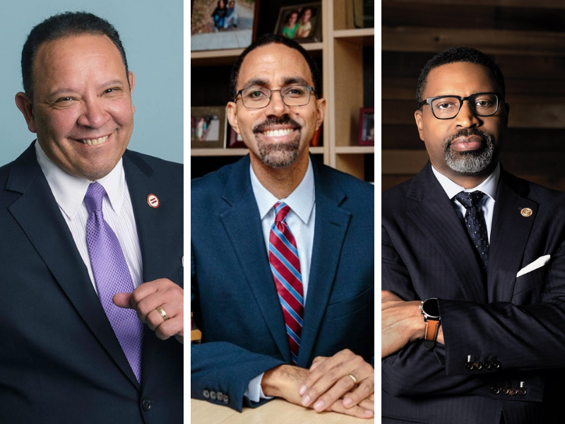 Photos of Marc Morial, John King, and Derrick Johnson