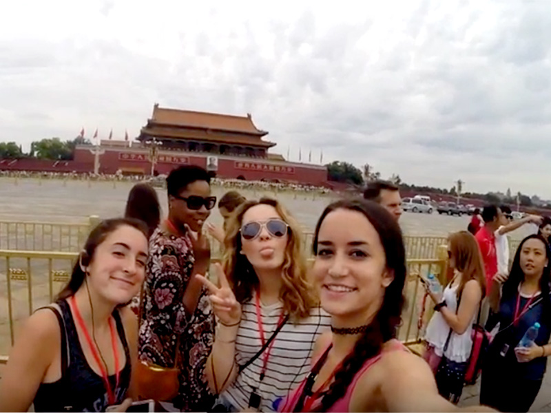 MPH student Margarida Dalton and friends in China