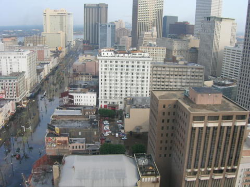View from Tidewater of Canal Street flooding