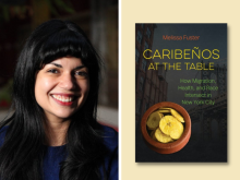 Photo of Dr. Melissa Fuster and photo of the cover of her book