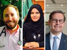 Dr. Joseph Kanter (left), Dr. Hanan al-Ahmadi (center), and Dr. Neil Meltzer all receive Tulane Alumni Awards
