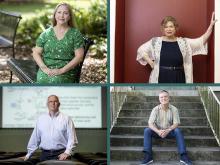 Photos of Julie Alvarez, Roxanne Dávila, David Franklin, and Mark VanLandingham